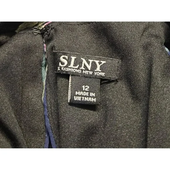 SLNY Floral Print Maxi Dress Halter Neckline Fitted Bodice Flowing Skirt Sz 12 - Picture 6 of 7